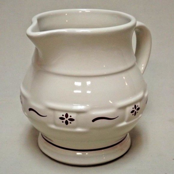 Longaberger Pottery Woven Traditions Traditional Red 1 Quart Juice Pitcher USA - Picture 5 of 8